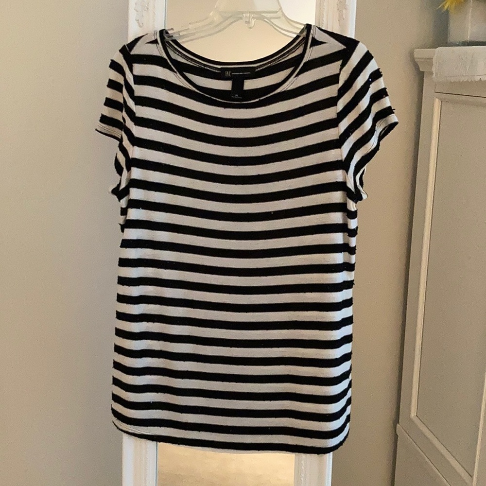 Inc short sleeve sequin tee